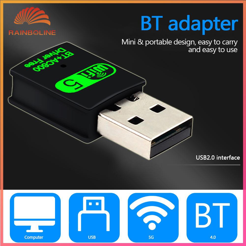 Usb Thu Tín Hiệu Thẻ Mạng Wifi Bluetooth Không Dây 600m 2.4 / 5.8ghz | BigBuy360 - bigbuy360.vn