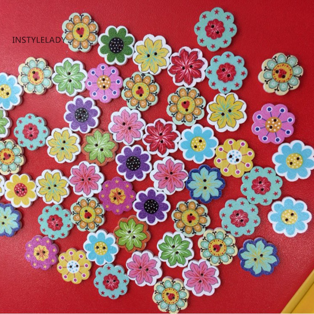 ✌Bộ 50 Nút Áo Hình Hoa Hình Bát Giác Dành Cho May Vá DIY