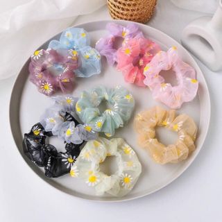 Scunchies hoa cúc - dây cột tóc hoa cúc( ảnh thật)