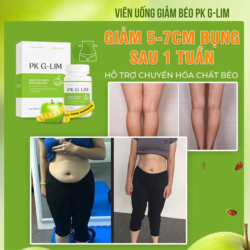 Viên uống hỗ trợ giảm cân PK G-LIM Dr.Lacir 1 hộp 30 viên - thúc đẩy đốt cháy mỡ thừa DR49
