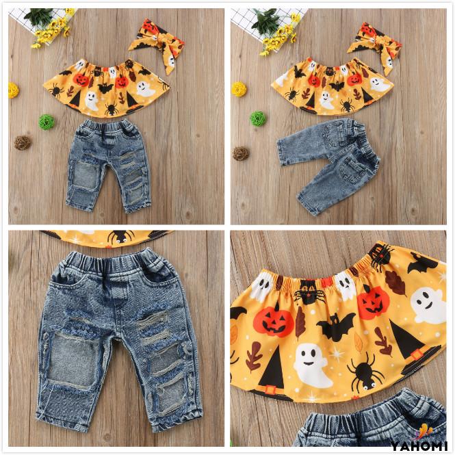 Bộ trang phục 3 món chủ đề Halloween xinh xắn cho bé gái