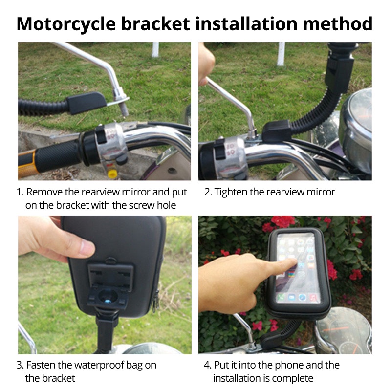 Bộ giá đỡ điện thoại Hdoorlink gắn tay lái xe đạp/ xe máy chống nước tùy chỉnh tiện dụng (có bán lẻ)