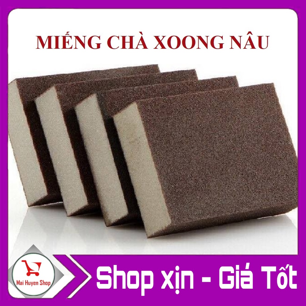 Miếng cọ chà xoong nồi chống nước siêu bề màu nâu