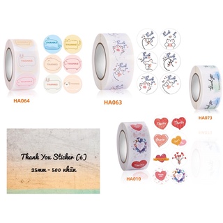 Cuộn 500 nhãn dán 25mm Thank you sticker (BST 6)