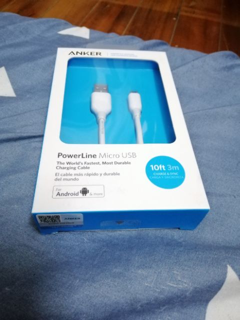 Dây sạc ANKER PowerLine Micro USB - A8134 dài 3m / A8133 dài 1.8m  | Vinimino