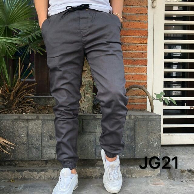 Quần Jogger Kaki nam khóa zip Chất Xịn dáng dài túi lớn màu Đen