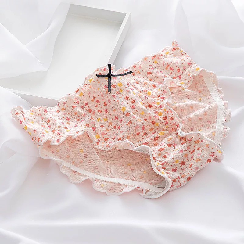 Quần lót cotton hoa nhí cạp trung, quần chip nữ dễ thương QC30 BRABOX