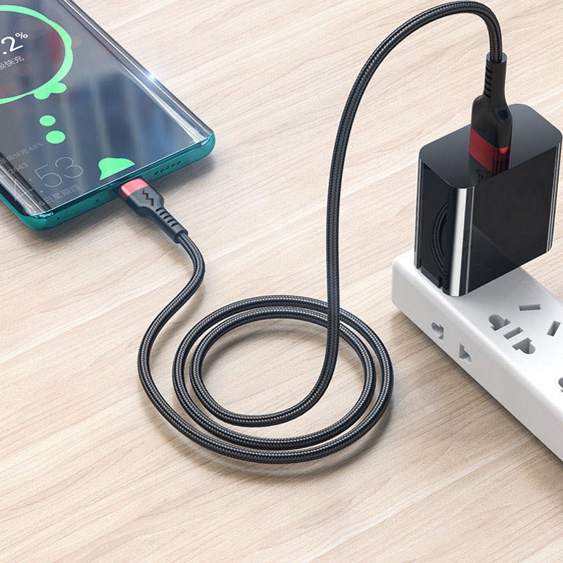 Dây Cáp Sạc Dữ Liệu Micro USB Type-c 6A Bằng Nylon Bện Bền Bỉ Tương Thích Với Tất Cả Các Dòng Điện Thoại Thông Minh