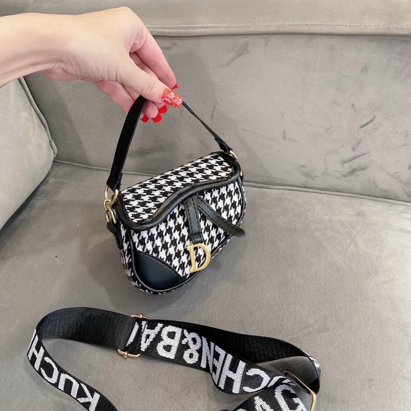 Túi yên ngựa dạ ziczac bản dây to size 17