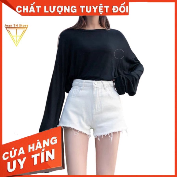 Quần short đùi kaki nhung rách gấu Jean TH Store co dãn 2 màu cạp cao tôn dáng lưng ôm body ullzang - HÀNG MỚI VỀ