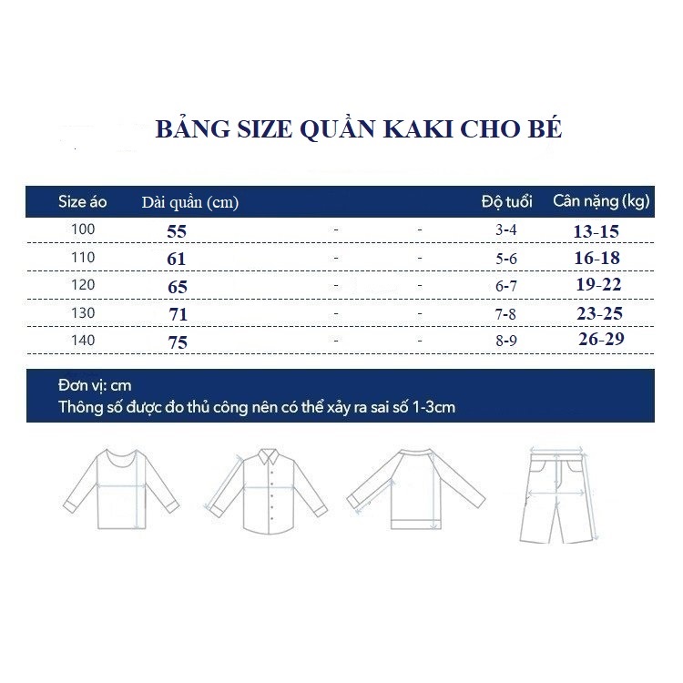 Quần kaki bé trai jogger túi hộp cho trẻ em 2 đến 8 tuổi BITBA