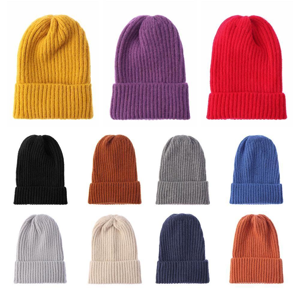 BEAUTY Mũ Len Beanie Màu Sắc Nhã Nhặn Thời Trang