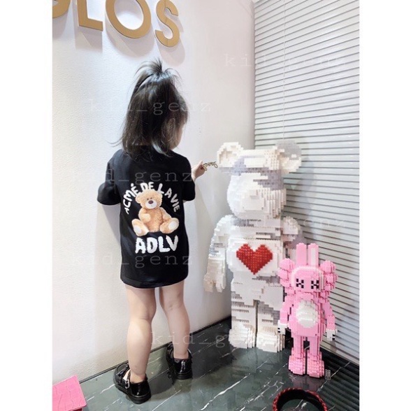 Áo phông ADLV teddy bear cho bé trai , bé gái , áo thun tay lỡ cho bé chất liệu cotton ,TP KIDs MSP 1245