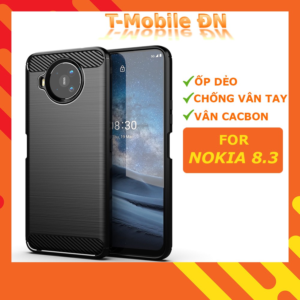 Ốp lưng Nokia 8.3 🔥 𝐅𝐑𝐄𝐄 𝐒𝐇𝐈𝐏 🔥 Ốp Cacbon phay xước chống sốc chống vân tay cho Nokia 8.3