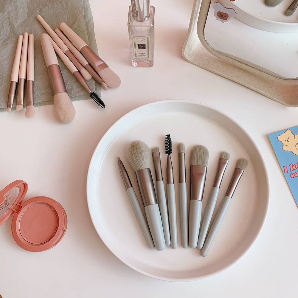 Cọ Trang Điểm Set 8 Cây Màu Trơn Matte Basic và Minimal Makeup Brush