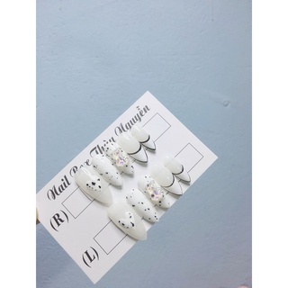 Nailbox móng úp thiết kế gấu trắng