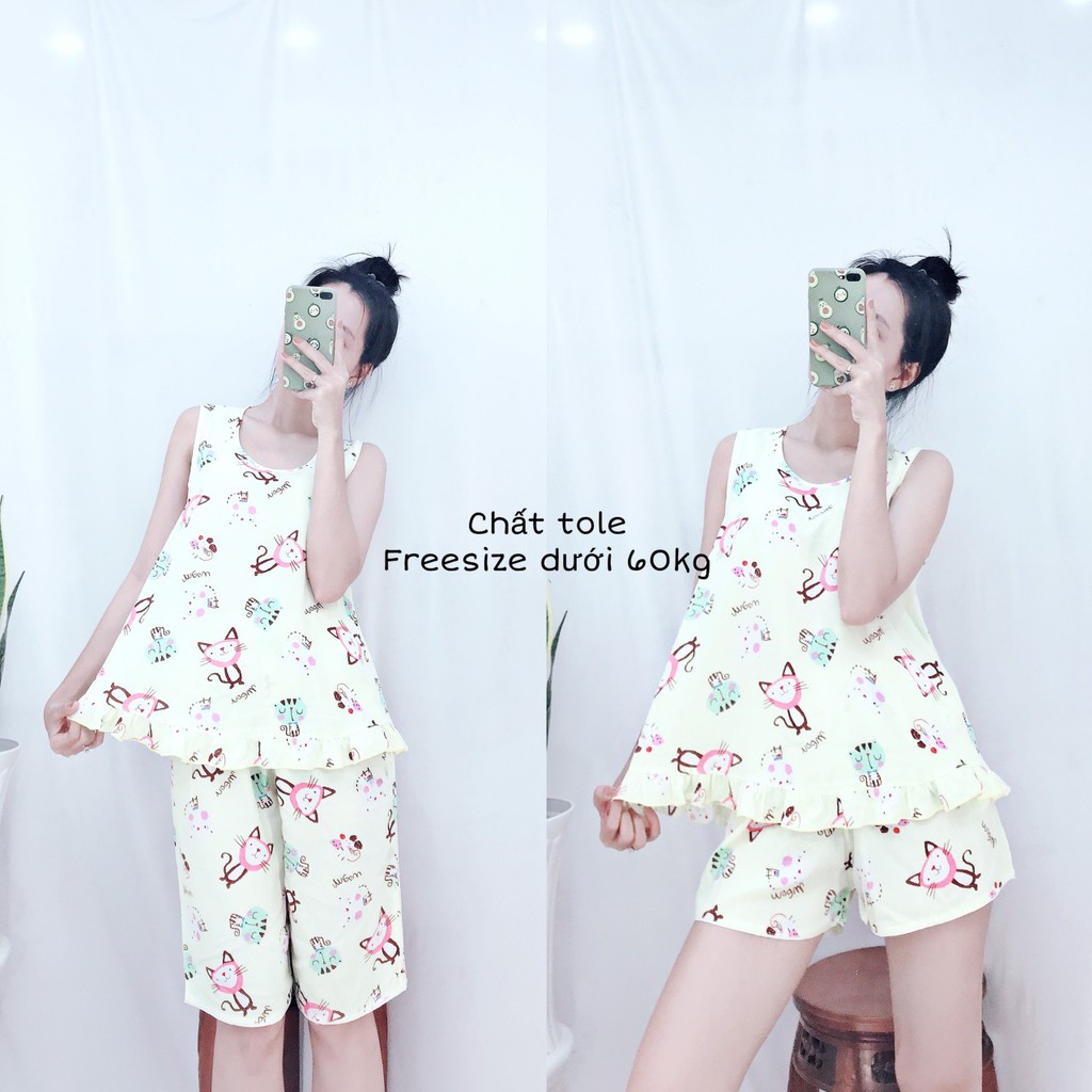 Đồ Ngủ Nữ Lụa Tole Xinh Mặc Nhà Pijama Mát Mịn Xinh | BigBuy360 - bigbuy360.vn