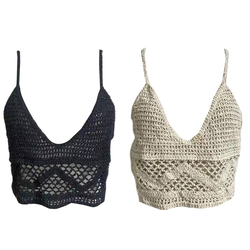 Áo Croptop Dệt Kim Không Tay Cổ Chữ V Họa Tiết Kẻ Sọc Thời Trang Hàn Quốc Cho Nữ