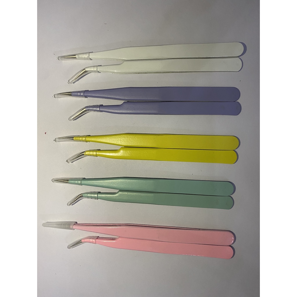 Cặp Nhíp Tách Cong Hồng + Thẳng _Nhíp Tách Mi_Dụng Cụ Mi Chính Hãng_Mai Hòa Lash