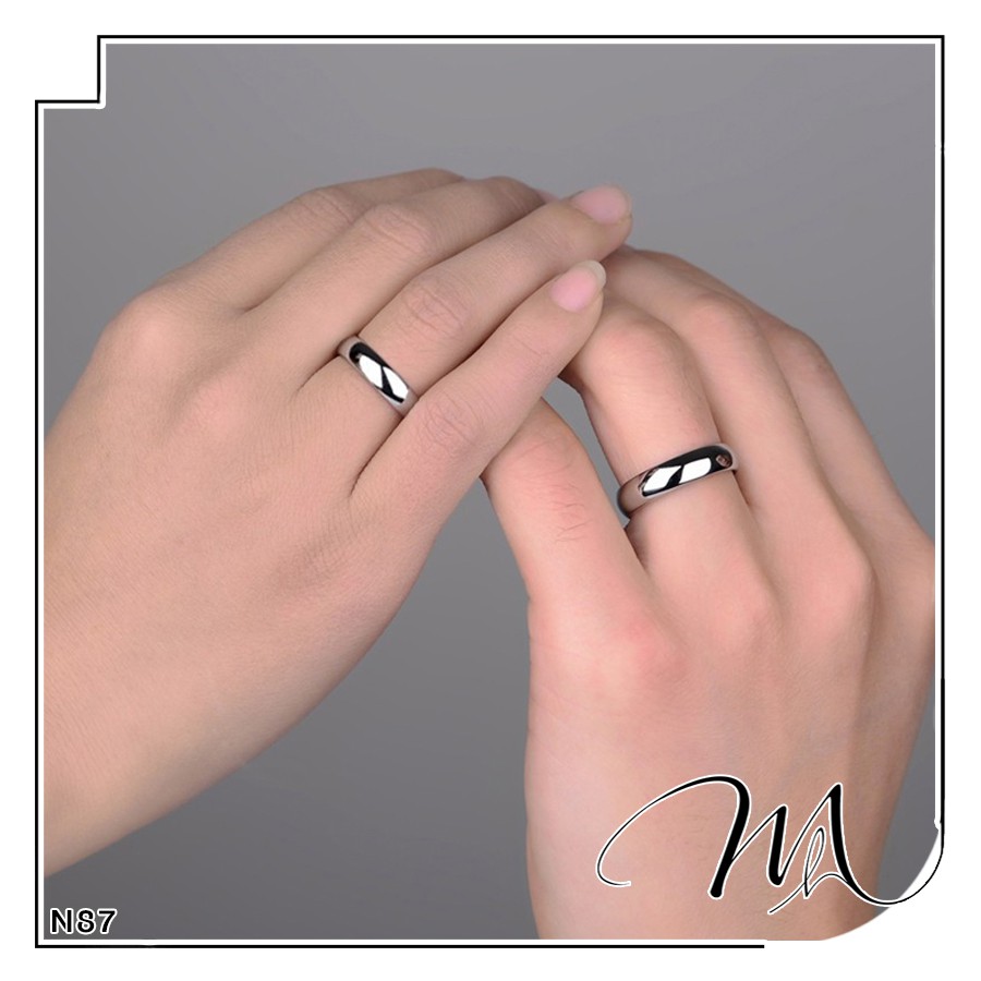 Nhẫn Titan trơn nam nữ unisex không gỉ 5mm siêu bền đẹp - Măng's House N87