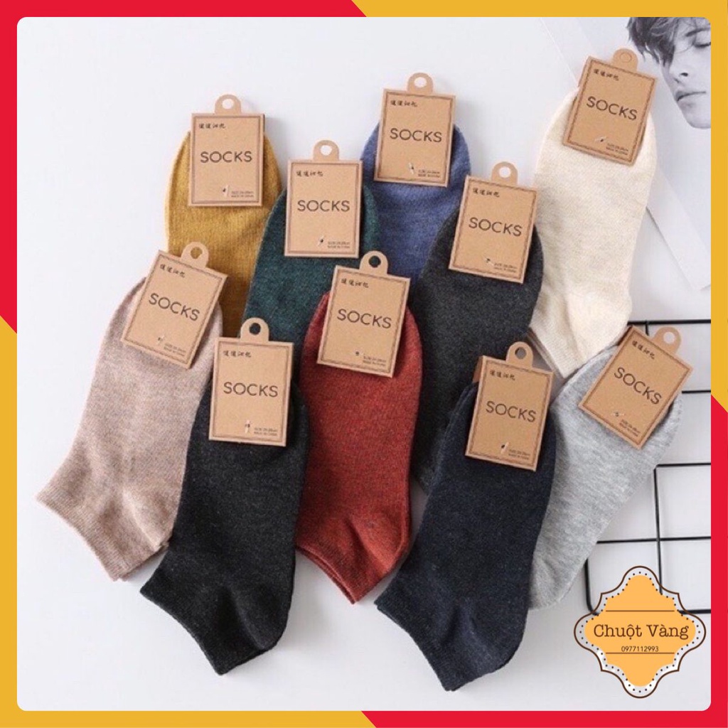 Vớ Trơn Cổ Ngắn Nam Nữ , Tất Muối Tiêu Unisex Nhiều Màu Sắc Chống Hôi Chân Cực Đep