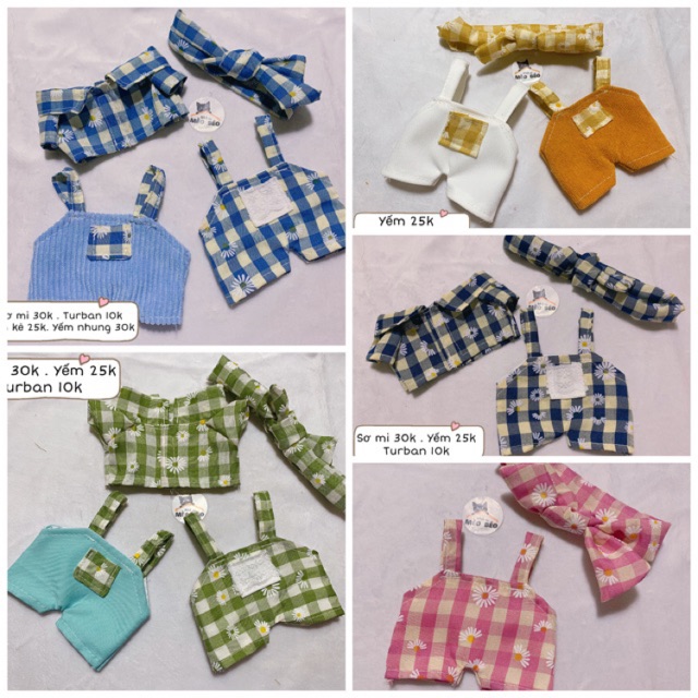 (Ord) set summer flowers quần áo cho doll 15cm. 20cm