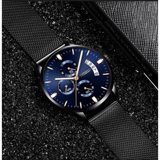 Đồng hồ nam DIZIZID chính hãng chạy FULL 6 kim - Dây Titanium -  Kim Dạ quang cao cấp (Full hộp)