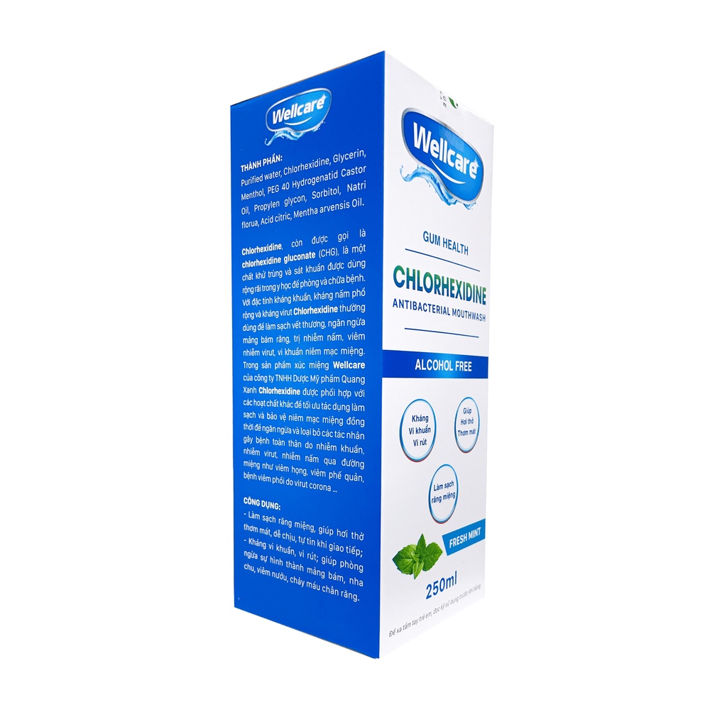 Nước Súc Họng Miệng Giảm Viêm Nướu Nha Chu Chảy Máu Chân Răng WELLCARE - Chai 250ml