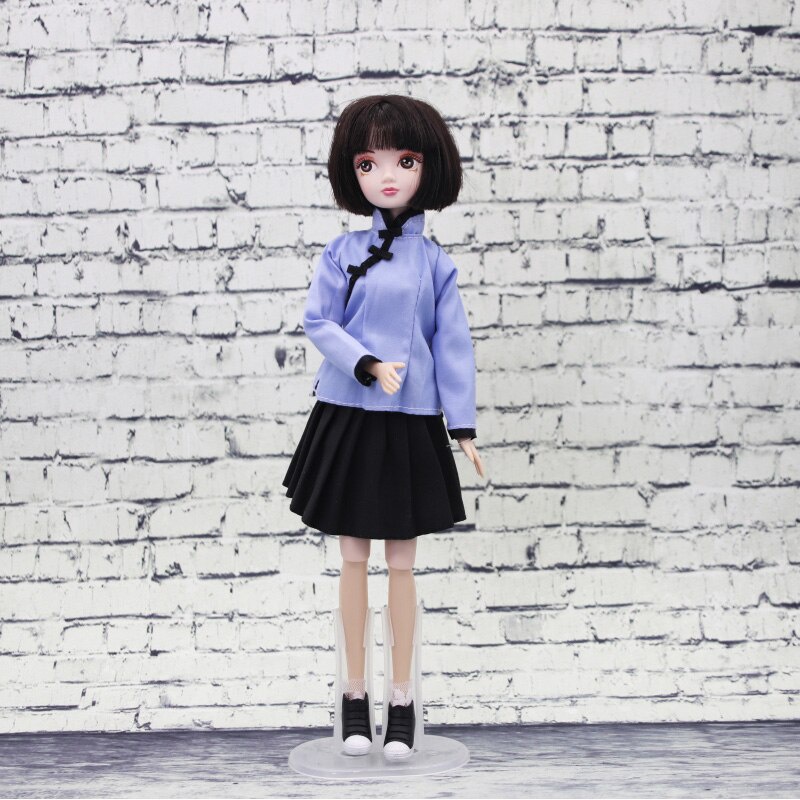 Bộ Trang Phục Hóa Trang Màu Xanh Dương Và Đen Cho Búp Bê Barbie Tỉ Lệ 1 / 6