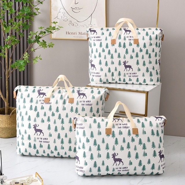 Túi Đựng Quần Áo Chăn Màn, Vải Mùng Mền Canvas Không Thấm Nước, Giỏ Đựng Đồ Đa Năng