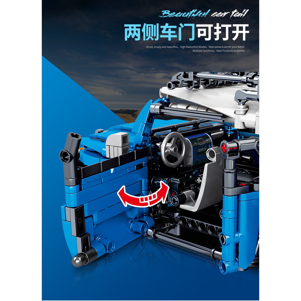 Đồ chơi lắp ráp ô tô Offroad xe địa hình Toyota xanh xếp hình SY 8500