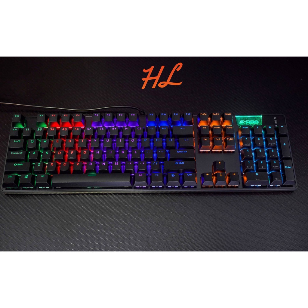 Bàn Phím Cơ E-DRA EK312 LED Rainbow  - BH Chính Hãng 24 Tháng - Hưng Long PC