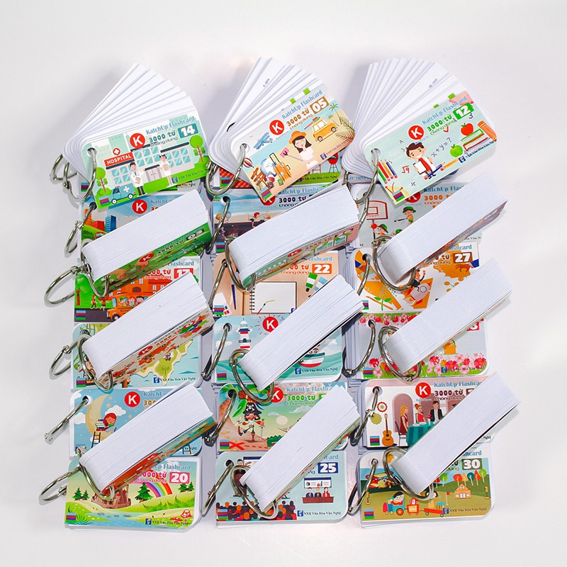 COMBO Flashcard Tiếng Anh 3000 từ vựng thông dụng – 3 loại giấy