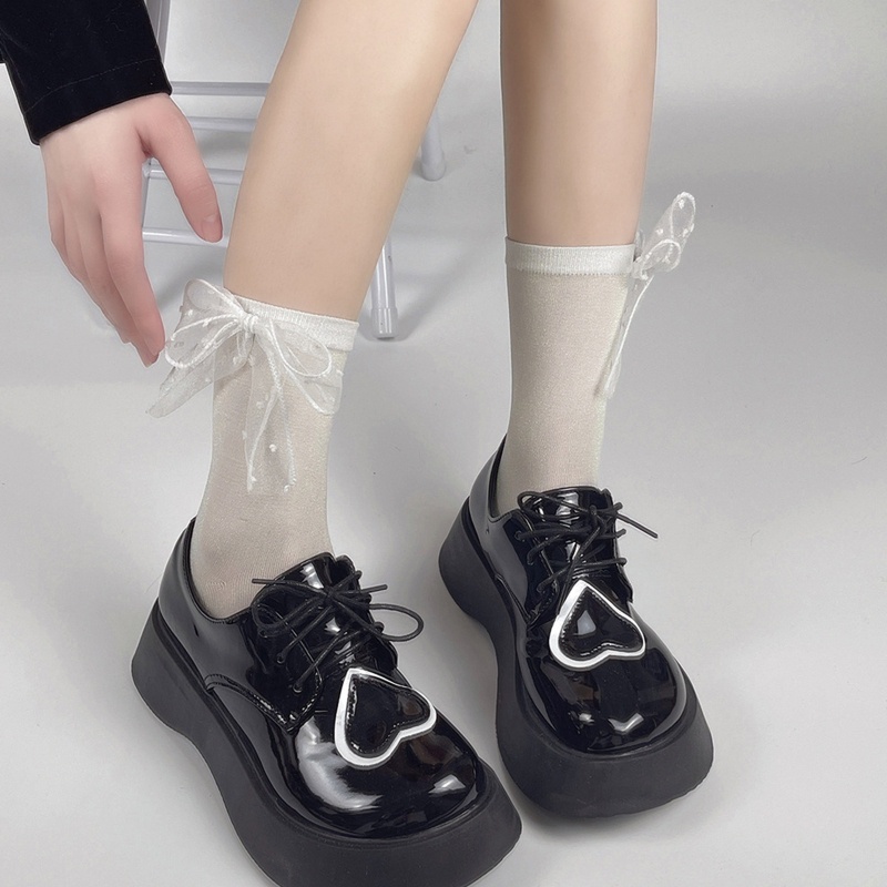 XIXI Đôi Vớ Lưới Đính Nơ Xinh Xắn Cho Nữ