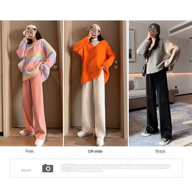 Quần dài ống rộng lưng cao thời trang năng động trẻ trung cho nữ