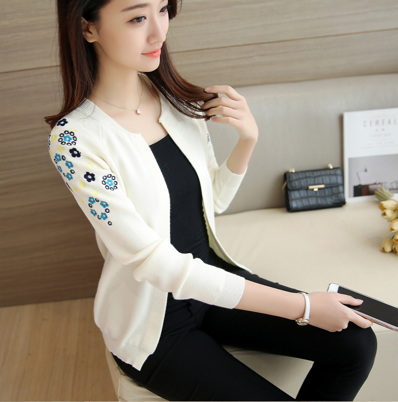Áo Khoác Cardigan Thêu Hoa Phong Cách Hàn Quốc Thanh Lịch Dành Cho Nữ | BigBuy360 - bigbuy360.vn