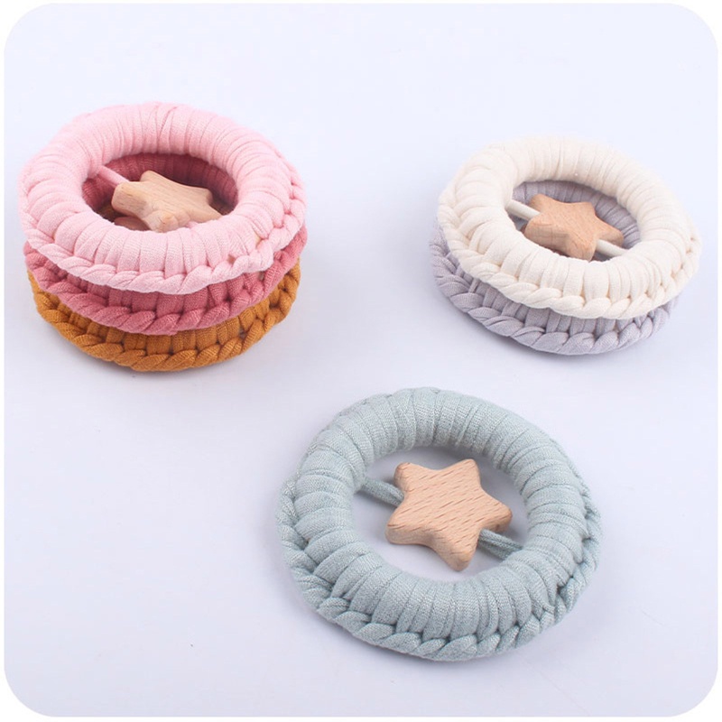 Wi Đồ Chơi Động Cơ Lắc Tay Bằng Cotton Đan Móc Lục Giác Làm Dịu Em Bé