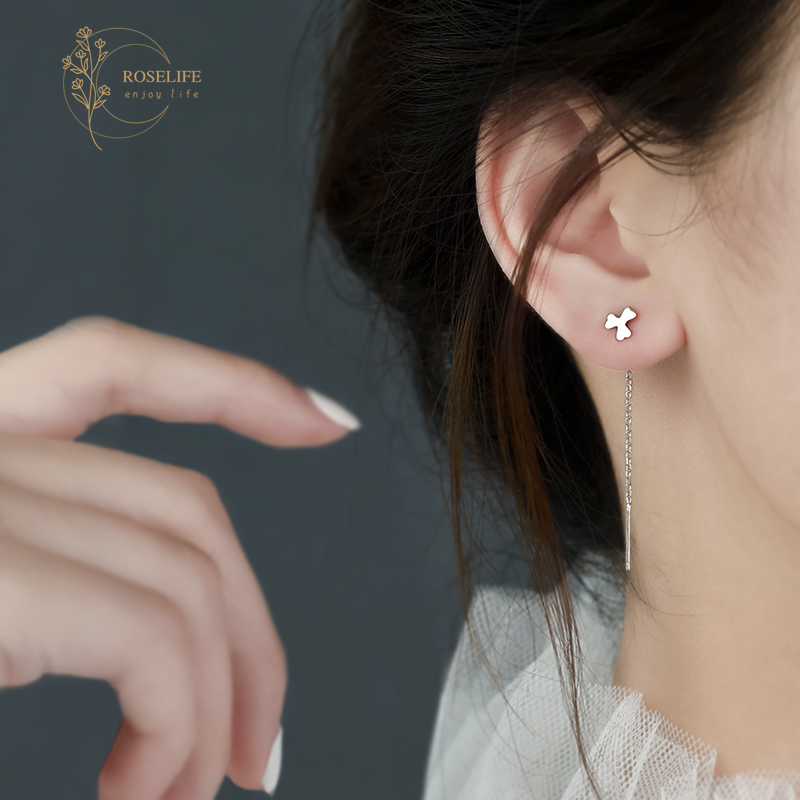 Đôi Khuyên Tai Dáng Dài Hình Cối Xay Gió Phong Cách Hàn Quốc S925