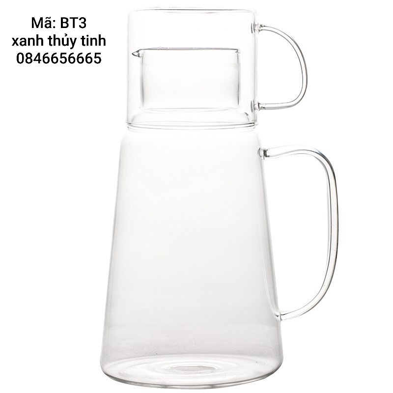 Bình thủy tinh nắp cốc 2 trong 1(có cốc úp)