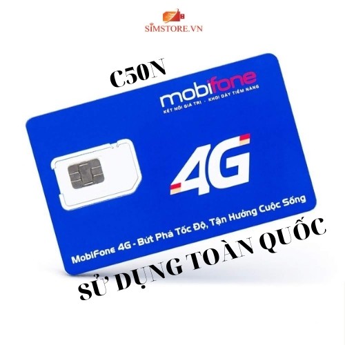 Sim mobifone 4G gói C50N tặng 30GB/tháng , Sim mobi C50n free gọi - Simstore