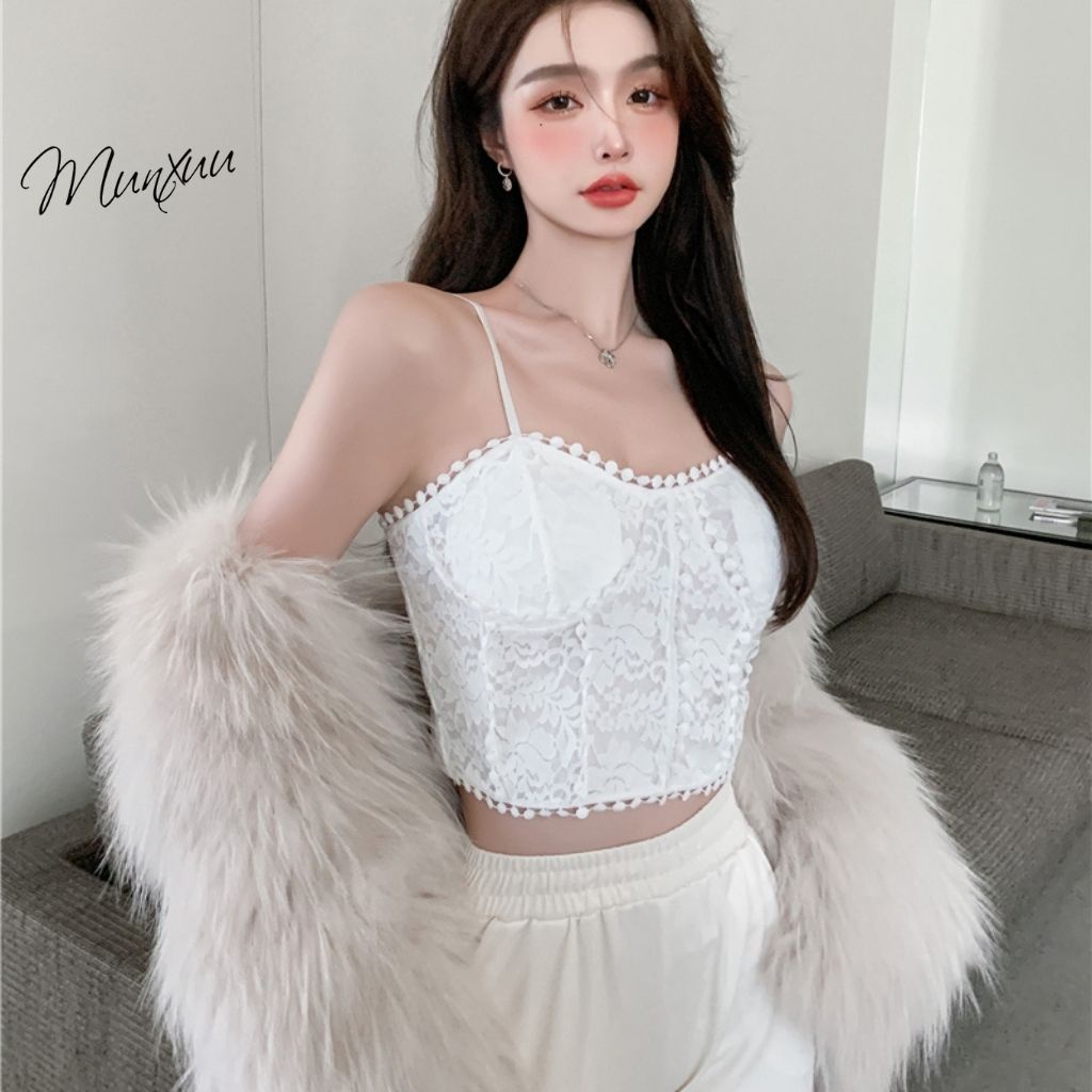 Áo bra 2 dây Munxuu phối ren phong cách Hàn Quốc - BR16
