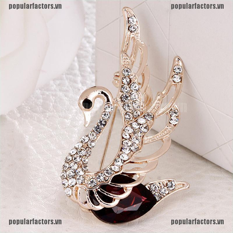 Huy hiệu cài áo hình thiên nga thời trang