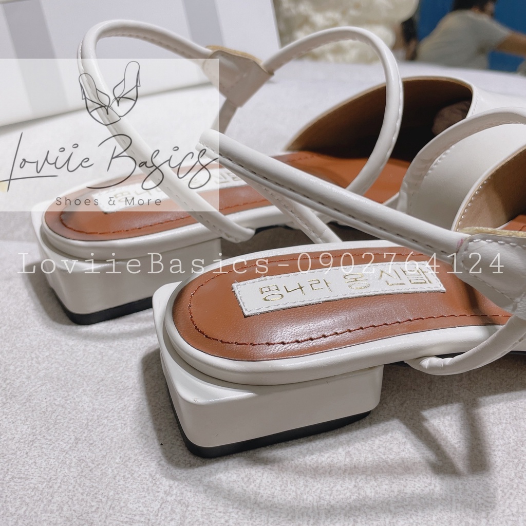 GIÀY BÍT MŨI NỮ LOVIIE BASICS - SANDAL QUAI HẬU DẠNG SỤC THỜI TRANG - GIÀY SỤC TRƠN GÓT VUÔNG 3CM S211104