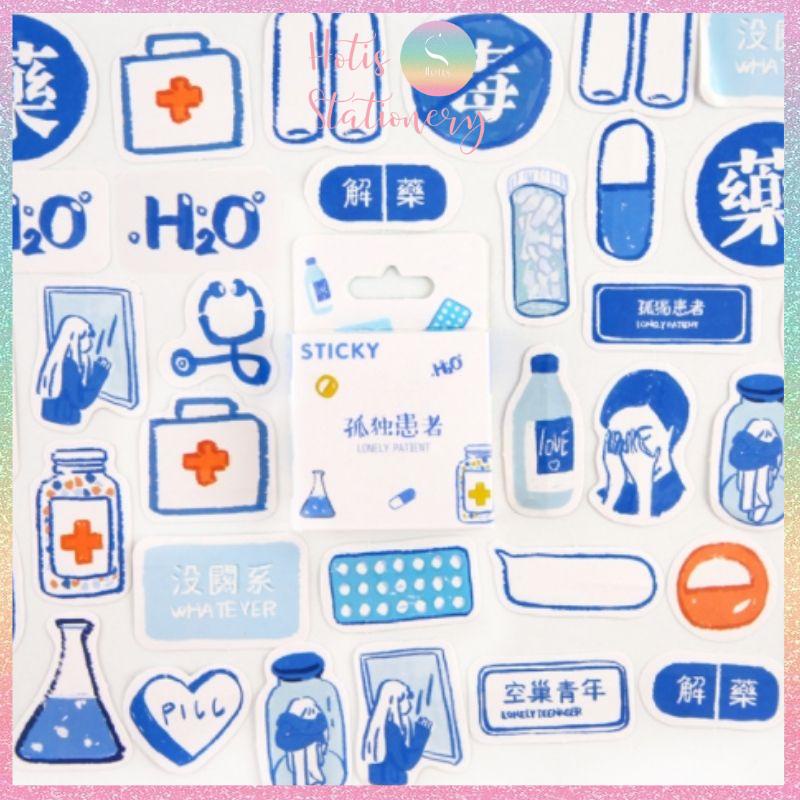 [HOTIS] Sticker hộp 46 hình, nhiều chủ đề dán sổ, dán laptop, trang trí siêu cute