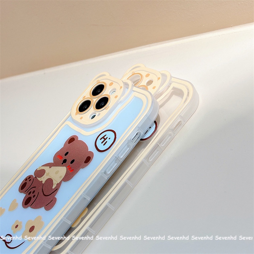 Ốp Điện Thoại Tpu Dẻo In Hình Gấu Phô Mai Hoạt Hình Cho iPhone 14 13 12 11 Pro Max Xs Max Xr X 6 6s Plus
