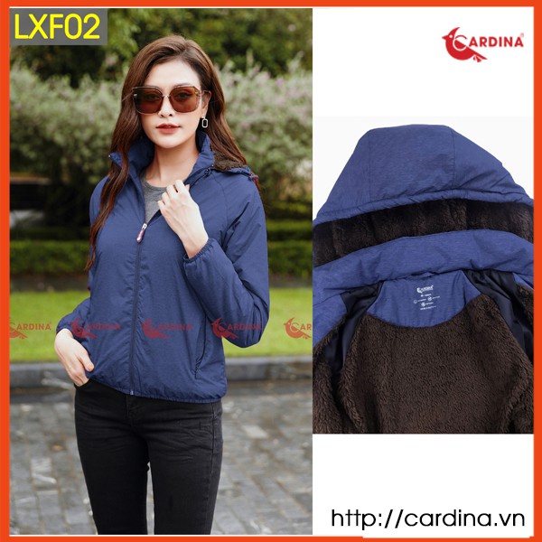 Áo khoác lông cừu nữ CARDINA chất gió xước 2 lớp cao cấp siêu nhẹ siêu ấm LXF. | BigBuy360 - bigbuy360.vn