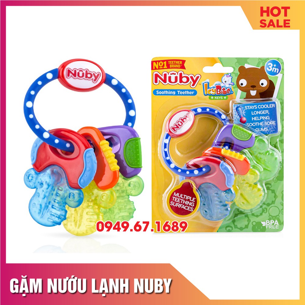 Gặm nướu cho bé Nuby hình chìa khóa – Ngậm nướu lạnh silicon Nuby