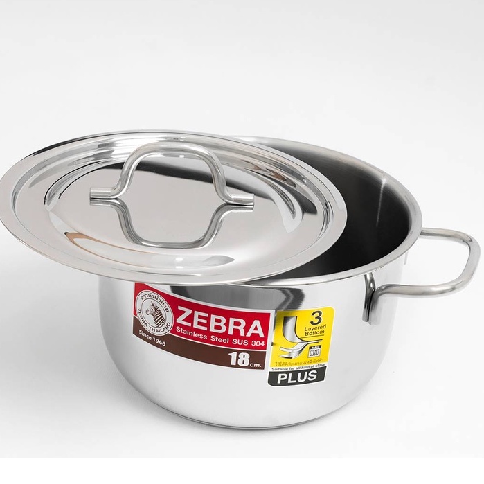 Nồi tách size inox 304 Zebra Thái Lan Extreme Infinity 18+20+22cm,vung inox phẳng 180827