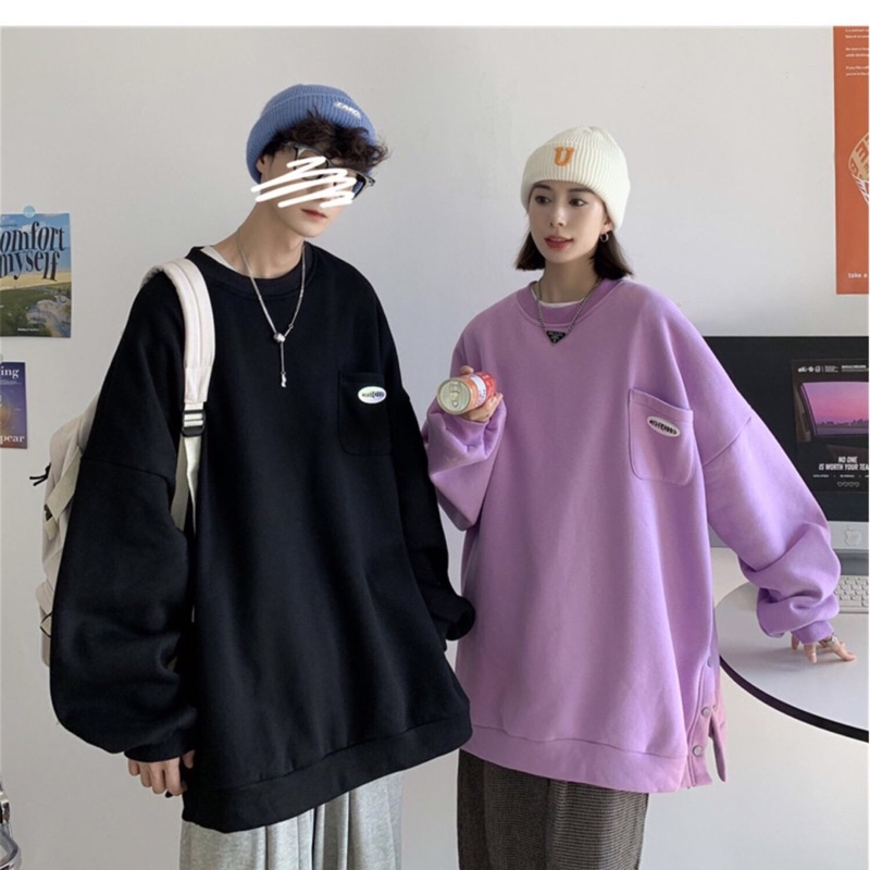 Áo Sweater Nam Nữ unisex phong cách Hàn Quốc cá tính, Chất nỉ bồng đẹp - Quà tặng ngẫu nhiên