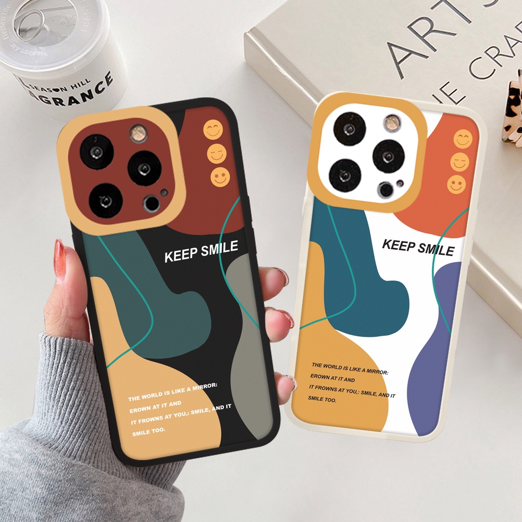 Ốp lưng iphone cạnh vuông lỗ camera keep smile 6/6splus/7/7plus/8/8plus/x/xr/xs/11/12/13/pro/max/plus/promax